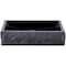 Novatto Square Black Granite Vessel Sink with Chiseled Exterior and Chrome Drain NOSV-ANSQCH - alternate 2